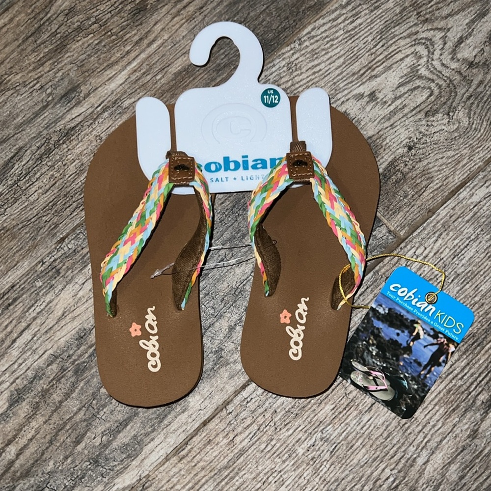 Cobian LIL LALATI Flip Flops Thong Sandals Multi Pastel Braided Surf Summer NEW